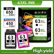 63XL 63 Ink Cartridge Combo 2Pack ( Black/Tri-Color) For OfficeJet 3830 4520 picture