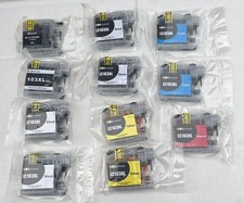 Eleven Lot 6 Black 2 Yellow 2 Blue 1 Magenta Ink Cartridges for Brother LC103XL picture
