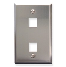 ICC IC107SF2SS Faceplate, Stainless Steel,1-Gang,2-Port picture