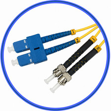 SC/UPC to ST/UPC Duplex Fiber Patch Cable - 5M (16ft) - Single Mode picture