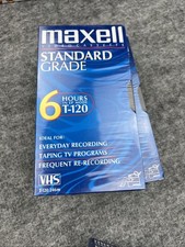 Maxell VHS T-120 Standard Grade 6 Hour EP Blank Videocassette Lot of 5 Tapes picture