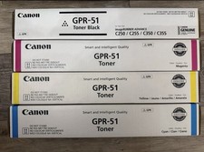 Canon GPR-51 Toner Set - Yellow Magenta Cyan Black - Genuine New OEM Kit picture