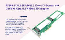 1pcs New 2x U.2 SFF-8639 SSD To PCIe4.0 X8 Card U.2 NVMe SSD Adapter picture
