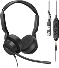 Yealink UH42 SE Wired Headset with Mic, USB-A/C & 3.5MM 7ft Cable, Teams Zoom UC picture