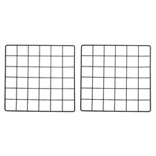 2Pcs Iron Wire Grid Panel Board Photo Display Holder Hanging Frame Black 12