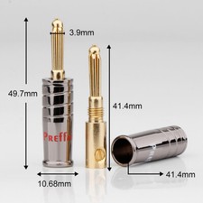 4Pcs/lot 2MM Copper Gold-Plated Banana Plug Speaker Wire Plug Braided Wire Plug picture