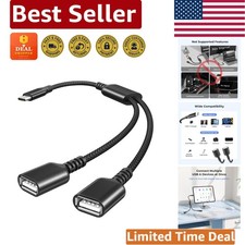 Elegant USB C to Dual USB 2.0 Adapter 1FT - Connect Multiple Devices Easily picture