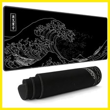 The Great Wave Off Kanagawa Mouse Pad Large Anime Black Gaming Desk Mat 31.5×... picture