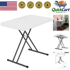 Elegant White Granite Folding Laptop Table with Adjustable Height Functionality picture