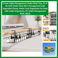 Versatile Under Desk Cable Organizer - 2 Pack 31.4