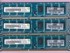 3GB 3x1GB PC3-10600 DDR3-1333 RAMAXEL RMR1810EF48E7W-1333 HP 497156-D88 Ram Kit picture