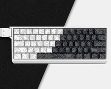 PBT keycap,White/Black Topographic keycaps 60 75 Percent,Shine Through keycap... picture