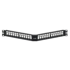 Leviton 49256-H24 1RU 24‑Port Angled Quickport Patch Panel Black picture