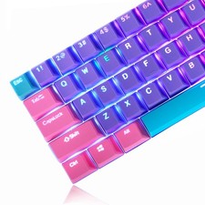 Backlit Keycaps 60% Mechanical Gaming Keyboard 87/104 PBT Violet picture
