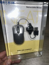 Belkin Mini Wired Travel Mouse, Optical Scroll, Retractable USB Cable New Sealed picture