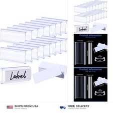 Yulejo 100 Pcs Plastic Wire Shelf Label Holders with 100 Pcs Paper Inserts Wi... picture