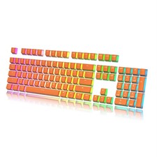 Orange Pudding Keycaps Set Doubleshot PBT 112 OEM Profile ANSI Mechanical picture