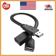 Compact Black USB Y Splitter Hub, 30cm - Convenient Dual Connection Adapter picture