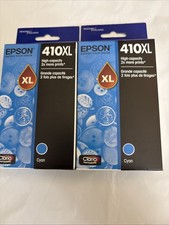 2 box Epson 410XL Cyan Ink Cartridge T410XL220 New Genuine, Sealed 03/2026 Date picture
