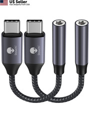 Stouchi USB C to 3.5mm Audio Adapter (2 Packs) Type C 0.38ft*2, Light Grey  picture