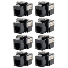 8x Cat3 RJ11 RJ12 Telephone Phone Line Keystone Jack 110 Punch Down 6P6C Black picture