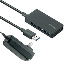 ELECOM USB 3.0 Hub 4 Ports 1m AC Adapter Included Self-Powered/Bus-Powered picture