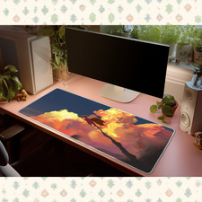 Pokemon Charizard Sunset Clouds Desk Mat Mouse Pad Kanto Anime Gaming Large picture
