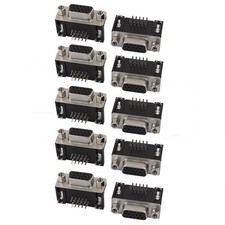 10Pcs DB 15 Pin 3 Row Female D-SUB VGA Connector PCB Mounting Right Angle picture