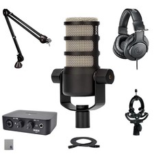 Rode PodMic USB W with Ai1, PSA1+, GFW-MIC-SM1855, ATH-M20x, XLR, and Cloth picture