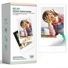 100 PCS 52.3x90mm Premium Sticky Back Photo Paper Water Resistant White picture