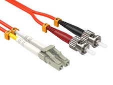 OM1 LC/UPC to ST/UPC Duplex Corning Fiber Optic Cable Multimode 62.5/125 OFNR picture
