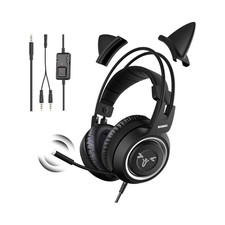 SOMIC Black Over-Ear Headset Cat Ears, Noise Cancellation, Boom Microphone picture