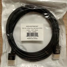 Monoprice Ultra Slim Active 4K HDMI Cable 10FT 18Gbps 36AWG Black 13592 NEW picture