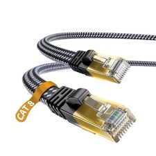 High-Speed Cat 8 Ethernet Cable, 3FT, Nylon Braided, 2000 MHz, RJ45, Black picture