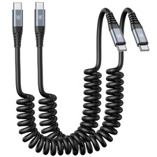 USB C Cable 3ft 2Pack C to C Charger for Car, Coiled 3FT, Black picture