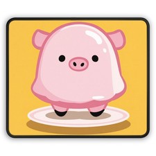 Cute Jelly Pig gaming mouse pad | kawaii pig on yellow background picture