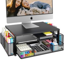 OPNICE Desk Organizer and Accessories, 2-Tier Computer Monitor Stand Riser with picture