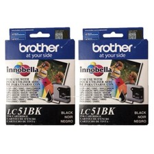 2pcs New Genuine Brother LC51 Black Ink Cartridges LC51Bk picture
