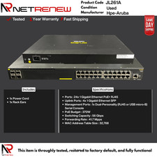 HPE JL261A Aruba 2930F 24-Port Gigabit PoE Layer 3 Managed Network Switch picture