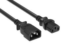 1.5ft C14 to C13 PDU Power Cord, 16 AWG SJT, 13A/250V, UL Listed, Black picture