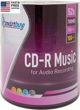 100 Pack  Digital Audio CD-R Music 52X 700Mb/80Min Logo Blank Disc picture