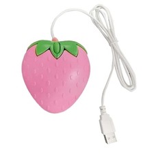 New Cute Pink Strawberry Corded Mouse USB Small Optical PC Computer Game Mouse picture