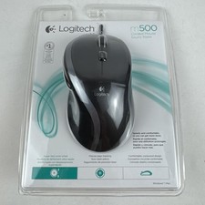 NEW Logitech M500 Corded Standard Mouse (Black) OEM Genuine NOS Factory SEALED picture