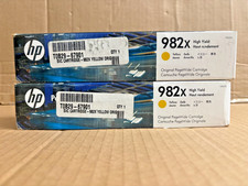 2 Genuine HP 982X Enterprise 765,780,785  Yellow Ink T0B29A (EXP: June 2022) picture
