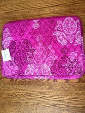 Vera Bradley Laptop Sleeve Padded Case Cover Bag PINK Stamped Paisley  NEW picture