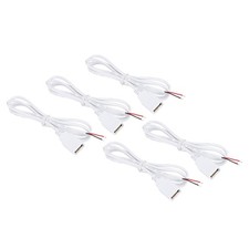 3.28Ft USB Female to 2 Pin Bare Wire Pigtail Cable 5pcs 22AWG Power Cords White picture