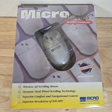 Vtg Micro Innovations Wireless 4D Dual Wheel Scrolling Wireless Mouse PD400W NIB picture