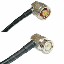 6 Inch RG58 N male Right Angle to BNC male Right Angle Adapter Cable USA picture