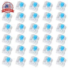 30 Pieces Blue Mechanical Keyboard Switches, 3 Pin Pre-Lubricated Clicky Key Swi picture