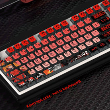 EVA02 Evangelion Asuka PBT Keycap Dyesub 125Keys Set for MX Mechanical Keyboards picture